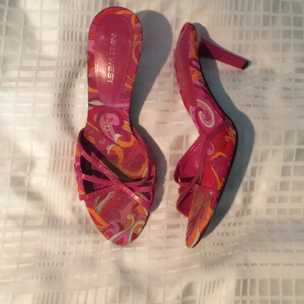 Pink and orange Nine West heels